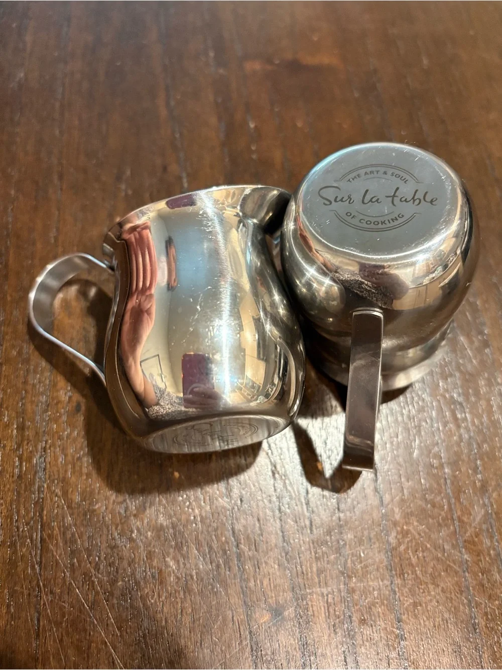 Sur La Table Stainless Steel Creamer Pitcher Pair - Silver Finish